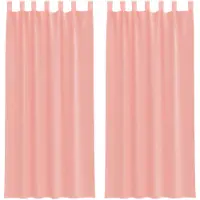vidaXL Gordijnen voile met roedezakken 2 st roze