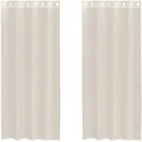 vidaXL Gordijnen voile met doorvoertules 2 st 140x245 cm crèmekleurig