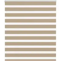 vidaXL Zebra Blind 135x150 cm stofbreedte 130,9 cm polyester zandbruin