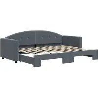 vidaXL Slaapbank met onderschuifbed 80x200 cm fluweel donkergrijs