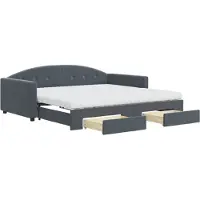 vidaXL Slaapbank onderschuifbed lades 100x200 cm fluweel donkergrijs