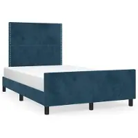 DKD Home Decor vidaXL Bedframe zonder matras, donkerblauw, 120x190 cm, fluweel