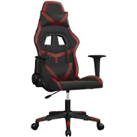 vidaXL Gamingstoel met massagefunctie, zwart en wijnrood, kunstleer