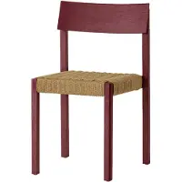 Audo Copenhagen Mauro stoel French red eiken-natuurlijk gevlochten zitting
