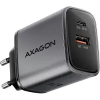 Axagon USB-oplader 67 W USB-C bus (Power Delivery), USB-A-bus Quick Charge 3.0 Zwart, Grijs GaN