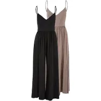 Urban Classics Jumpsuit donkerbeige / zwart