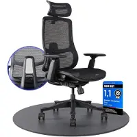 Merkloos Bureau stoel Stane: ergonomische bureaustoel – computerstoel met voetsteun – bureaustoel met hoge belastbaarheid (130 kg) – elegant en veelzijdig – gemaakt van netmateriaal