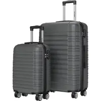 TRVLMORE Kofferset - 2 Delig - 38L Handbagage + 110L Ruimbagage - Donkergrijs