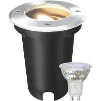 LEDVION LED Grondspot 3 stuks Vierkant GU10 3W 230V 2700K Warm wit IP67