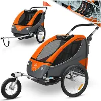 Kesser Kinderfietskar 360° Draaibaar met Vering 2-in-1 Joggerfunctie Kinderfietskar + 5-puntsgordel Joggerfietskar