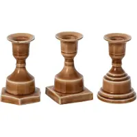J-Line Kandelaar - aluminium - oker - assortiment van 3