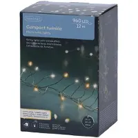 Lumineo Micro LED-lichtketting, compleet, 12 meter, 960 LED's, zilver/warm wit & knipperend
