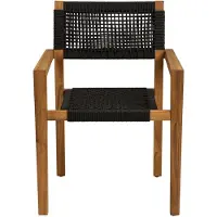 House Nordic Tuinstoel Anzio - Zwart/Naturel - Set van 2