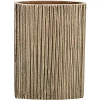 J-Line Geribbelde vaas - aluminium - goud - small
