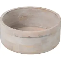 J-Line schaal Rond - hout - wit - large