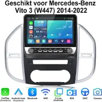 Junsun Linux Systeem Autoradio Geschikt voor Mercedes Benz Vito 3 W447 - Draadloos Carplay & Andriod Auto - 10,1 Inch HD TouchScreen - Bluetooth 5.0 - Navigatie - WiFi - FM - RDS - Stuurwielbediening