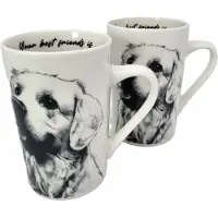 Queen Isabell Set van 2 Labrador Mokken van Porselein - Cadeauverpakking