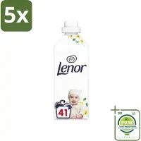 Lenor 5 x - Wasverzachter - Gevoelig - Milde Geur - 41 Wasbeurten - Grootverpakking - Wasverzachter - - Gevoelige Huid - Milde Geur - Langdurige Frisheid