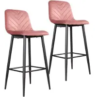 DS4U - Gaby barkruk 75 cm - Set van 2 - Roze - Velvet