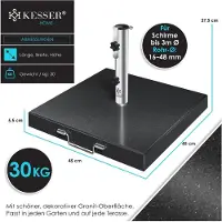 Kesser Parasolvoet op wielen Graniet 30 kg - Parasol voet tot Ø38mm - Ø48mm verrijdbaar Vierkant 45cm x 45cm - Antraciet
