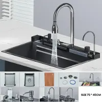 Selius Keukenspoelbak Met Kraan - Grote Enkele Kom 75x45 cm - RVS 304 - Geborsteld