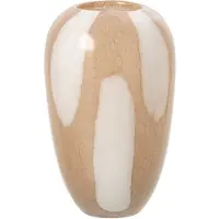 J-Line Vaas met stippen - glas - lichtbeige/wit - large