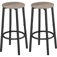 Benza Ibenzoa Set van 2 barkrukken – RVS frame, kunststof zitting, verstelbare poten, ongeveer 75 cm zithoogte, draagvermogen van 120 kg – geschikt voor keuken en bar