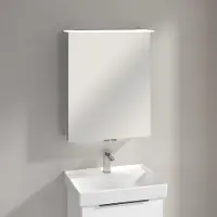 Villeroy & Boch Taro spiegelkast, 60,7 cm breed, met 2 deuren, verlichting, wastafelverlichting en een vergrootspiegel
