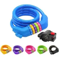 Benza Ibenzoa fietsslot en motorslot met 5-cijferige code, 120 cm, Ø 12 mm, gehard staalkabel met PVC-omhulsel, weerbestendig
