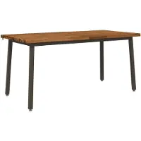 vidaXL Eettafel met levendige rand 160 x 80 x 75 cm Naturel