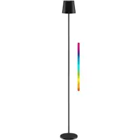 Goobay 76573 Draadloze LED-vloerlamp, formaat XL, 122 cm, RGBW, zwart, 1 meter - met touchbediening, 5 W, 220 lm, diverse RGB-lichtkleuren, warmwit (3000 K), IP44, traploos dimbaar