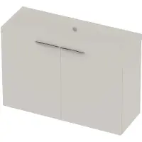 Basic Line Pretty 36 Badmeubel - 2 Deuren - 100x36cm - Wastafel Mat Wit - Zonder Kraangat - Mat Wit - Badkamermeubels, Badmeubel Sets - 8718835823016