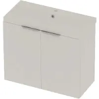 Basic Line Pretty 36 Badmeubel - 2 Deuren - 80x36cm - Wastafel Mat Wit - 1 Kraangat - Mat Wit - Badkamermeubels, Badmeubel Sets - 8718835822620