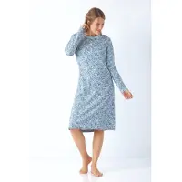 Hajo Premium katoen dames nachthemd poederblauw | Maat 52/54