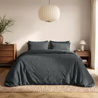 Sleeptime Dekbedovertrek Curve 3D - Antraciet 200 x 200/220 cm