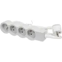 Legrand Standaard 4x2P Contactdoos Met 3m Snoer Wit-Grijs (Europese Stekkerdoos) - 049490 [10 stuks]