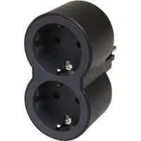 Legrand Domino 2x2P+A zwarte contactstekker voorkant (Europese Stekkerdoos) - 694517 [10 stuks]