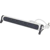 Legrand Premium Contactdoos OSB 6x2P Met 1,5m Aardedraad Zwart Wit (Europese Stekkerdoos) - 049418 [5 stuks]