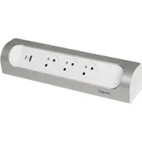 Legrand 90 graden monteerbaar stopcontact 3x2P+PA USB A+C lader aluminium (Europese Stekkerdoos) - 049409 [5 stuks]