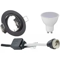 BES LED GU10 Inbouwspot Set - Mat Zwart - Inbouw Rond - Kantelbaar - Trion - 4W - Warm Wit 3000K - Ø83mm