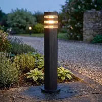 Searchlight Sokkellamp buiten Toluca, zwart, Kunststof, Modern, Sokkellamp
