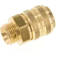 Tameson Messing DN 9 Tempereerkoppeling Snelkoppeling G 3/8 inch Buitendraad Dubbele afsluiting