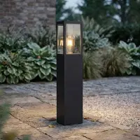Searchlight Sokkellamp buiten Dubai, zwart, Kunststof, Modern, Sokkellamp