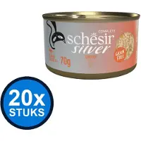 Schesir 12x Silver Senior Bouillon - Kip - Kattenvoer Natvoer - 70g