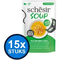 Schesir 12x - Complementary - Kattenvoer - Soep in zakje - Kip & Pompoen - 40g
