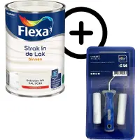 Flexa Product Bundel: - Strak In De Lak Binnenlak - Hoogglans - Gebroken Wit / Ral 9010 - 1,25 L + Lakset