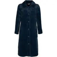 Pastunette Dames badjas met knopen - knoopsluiting - super zacht fleece - donkerblauw - maat xl (48-50)