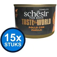 Schesir 8x Taste The World hond blik kip paella 150gr
