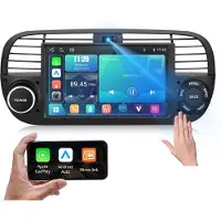 Hexinex HexinexMarket - Autoradio 7 inch Linux | Geschikt Voor Fiat 500 (2007-2015) | Draadloze CarPlay & Android Auto | Handsfree Bluetooth, RDS, DSP | Auto Multimedia
