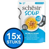 Schesir 12x Complementary kat pouch soup tonijn&inktvis 40gr